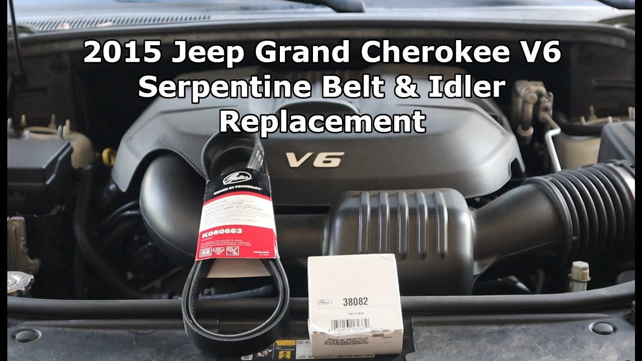 2015 Jeep Grand Cherokee Serpentine Belt and Idler Replacement - YouTube