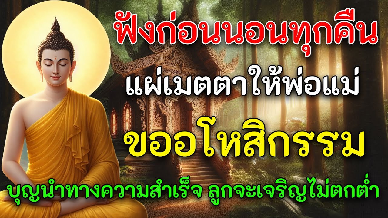 ฟังก่อนนอนทุกคืน แผ่เมตตาให้พ่อแม่ ขออโหสิกรรม บุญนำทางความสำเร็จ ลูกจะเจริญไม่ตกต่ำ ✨