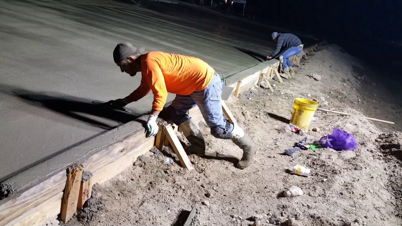 How Pour Concrete Parking With Curb YouTube