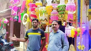 Diwali Fancy Kandil Market In Bareilly😍Hand Made Kandil Wholesale
