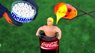 Experiment: Stretch Armstrong vs Lava vs Coca-Cola and Mentos