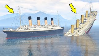 Britannic ชนเข้ากับ Titanic และเรือทั้งสองจมใน GTA 5 (ไททานิคและบริแทนนิคใต้น้ำ)