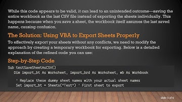 How to Export Multiple Excel Sheets as Separate CSV Files Using VBA