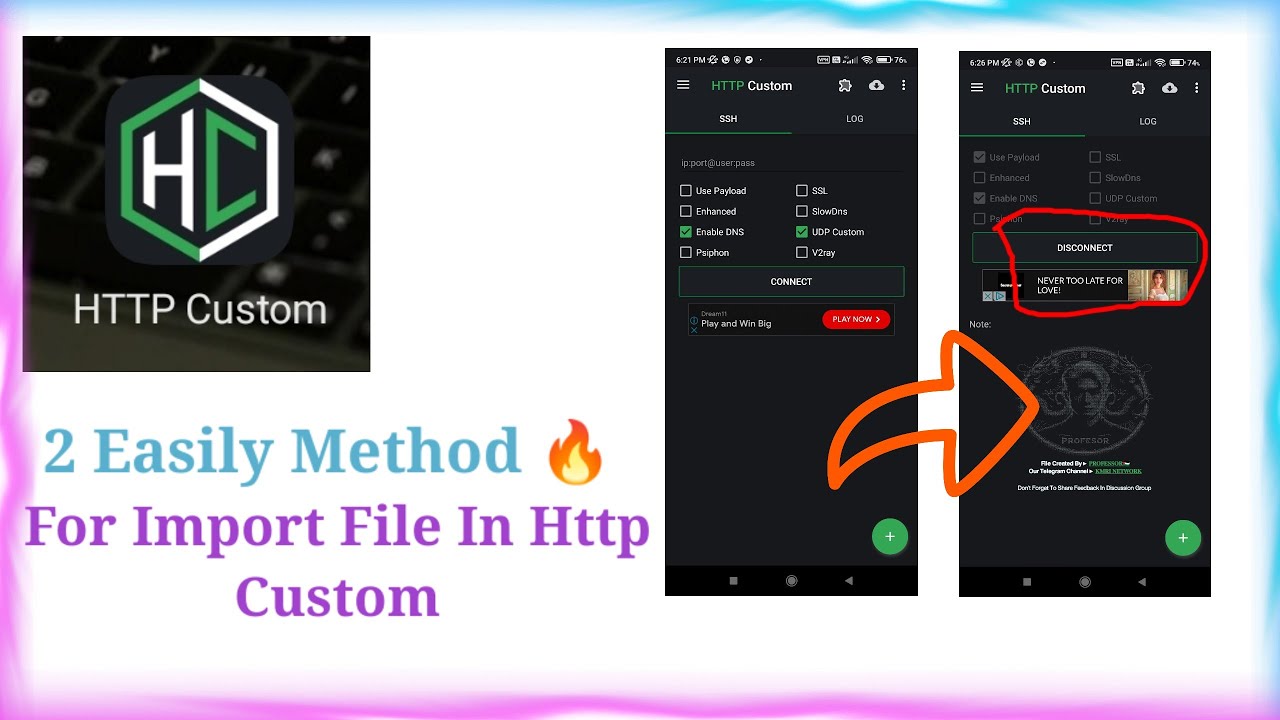 How To Import Http Custom File Easily 🔥|| Free Internet Jio #shorts # ...