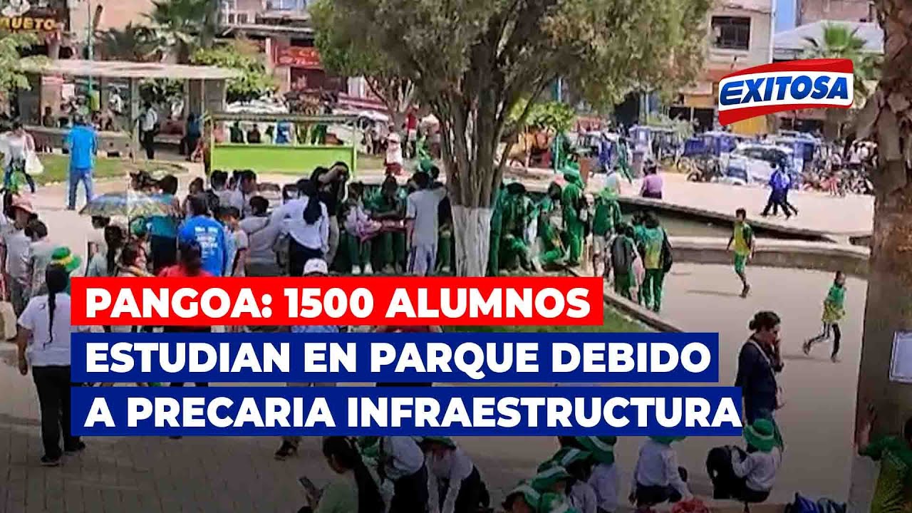 🔴🔵Pangoa: 1500 alumnos estudian en parque debido a precaria infraestructura