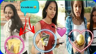 Cond0⃣m Making Girl's Reaction 😀 | Ketan K Prank