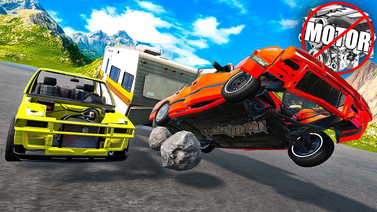 Kto PREŽIJE EXTRÉMNY Downhill BEZ MOTORU v BeamNG.drive?