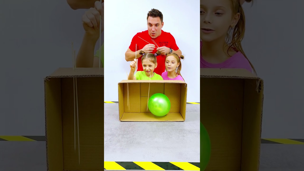 Who will Unlucky To Pop The Balloon #shorts Eva Alisa Family Shorts