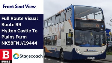 Full Route Visual | Nexus Bus Route 99 - Hylton Castle to Plains Farm + Return | NK58FNJ/19444