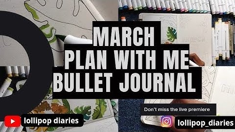 March Plan with me | Bullet journal set up | March theme | March bujo cover page ideas