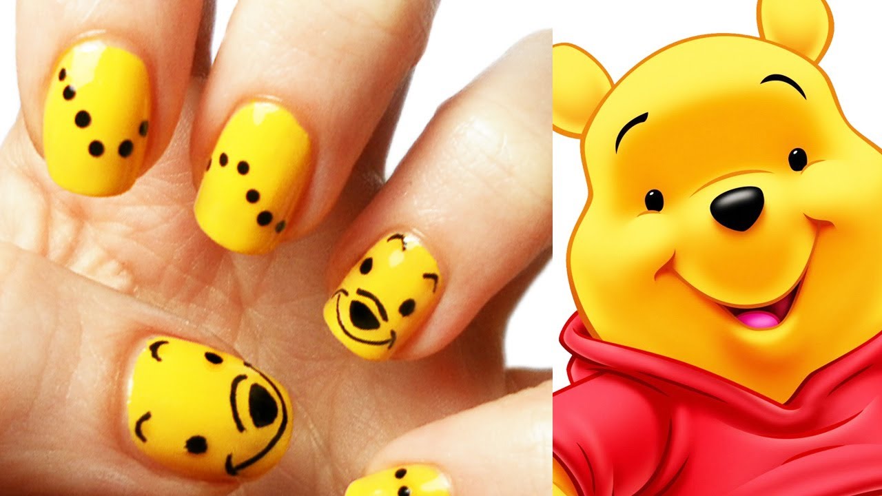 Cute Winnie the Pooh Nails! - YouTube