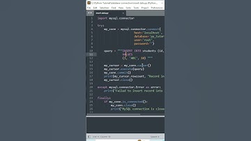 Fueling MySQL with Python: The Art of Data Insertion | #shortvideo #viral