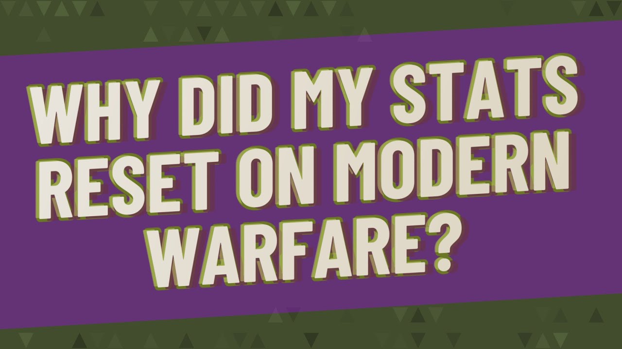 Why Did My Stats Reset On Modern Warfare YouTube