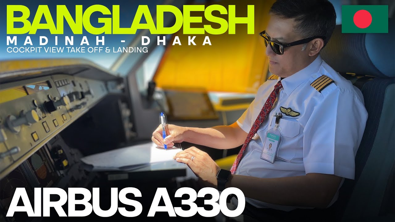 A330 COCKPIT VIEW FROM MADINAH TO DHAKA BANGLADESH