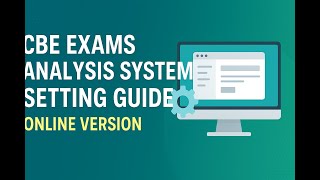 CBE ProSmat Exams Analysis System - Setting Guide - Online Version , By ProSmat.