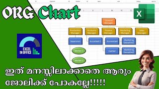 MS Excel || How to create Organisation Chart in Excel - Malayalam Tutorial | ഓർഗനൈസേഷൻ ചാർട്ട്