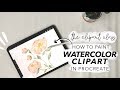 HOW TO PAINT WATERCOLOR CLIPART IN PROCREATE - The Clipart Class Episode 2