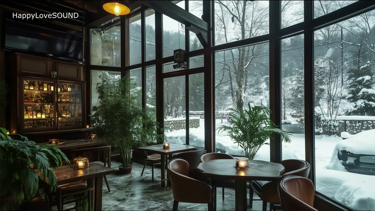 Winter Cafe Ambience ☕❄️– Cozy Jazz for Snowy Days | Study, Relax, Work