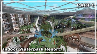 INDOOR WATERPARK RESORT Speed Build PART 1 | BLOXBURG ROBLOX | ROBUILDS