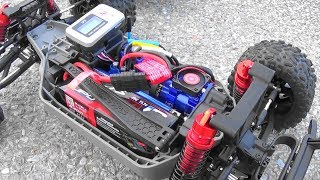 Rustler 4x4 Testing Hot Racing BL Motor 