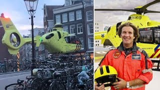 Piloot traumahelikopter landt minutieus op Amsterdamse brug screenshot 4