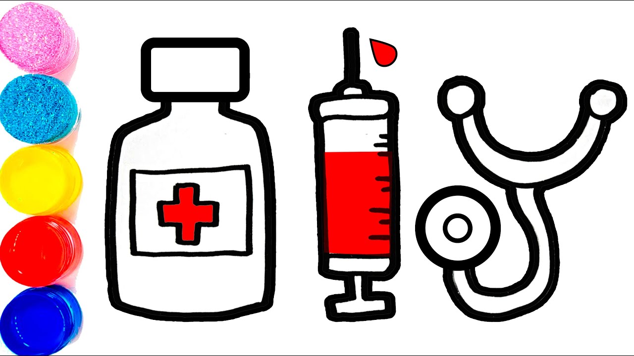 Medic Rasmlar Bolalar uchun dori chizish|Medicine drawing for kids|Рисование медицины ...