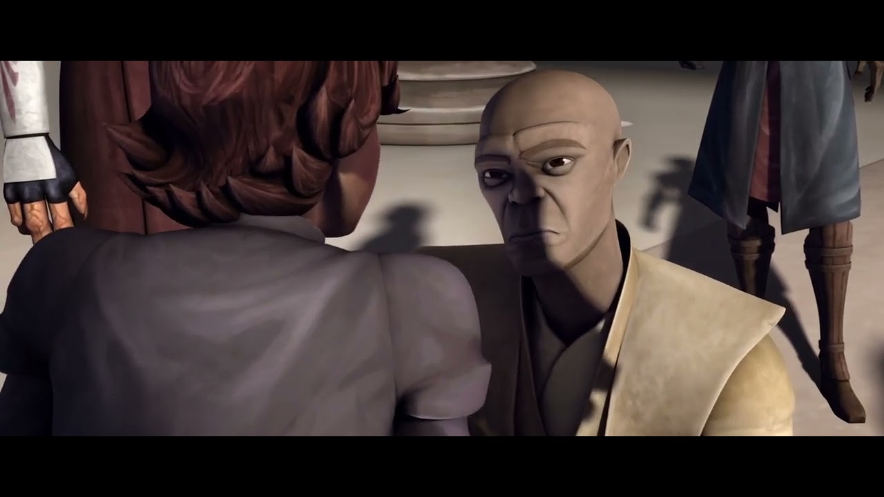 Star Wars: The Clone Wars Mace Windu Confronts Boba Fett