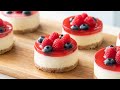 Mini White Chocolate Raspberry Cheesecake / No Bake / Easy Recipe