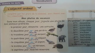 كتاب الفرنسية خامسة ابتدائي ص 25  l'adjectif ordinal