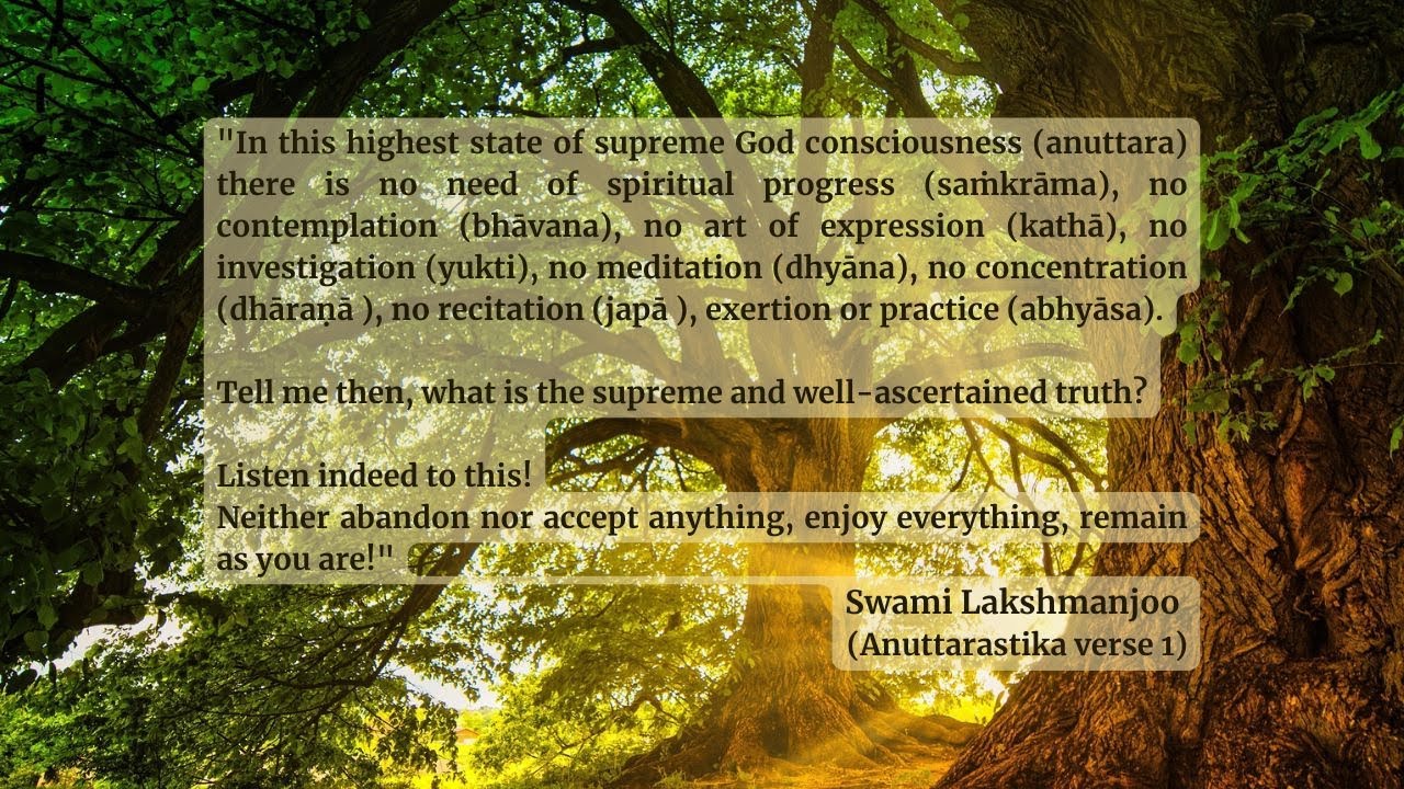 In this highest state of supreme God consciousness (anuttara) Abhinavagupta's Anuttarastika