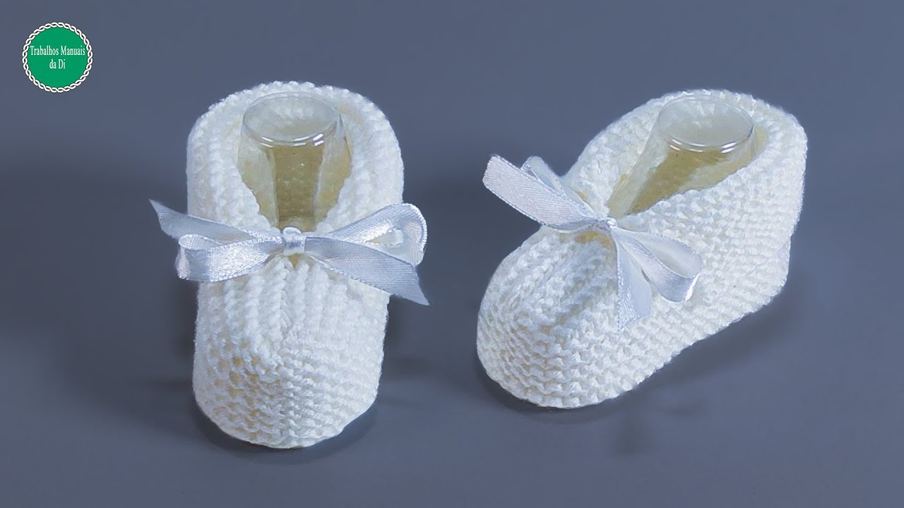 Вязание детских пинеток пошагово.