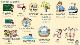 School subjects, วิชาในโรงเรียนเป็นภาษาอังกฤษและการถาม-ตอบ