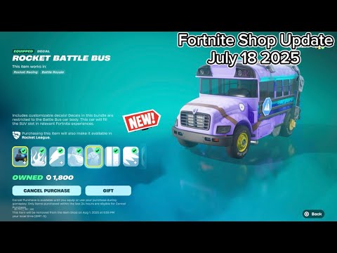 Fortnite New Battle Bus Item Shop July 18 2025