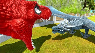 HULK GORO & SPIDERMAN T-REX vs ICE DRAGON DEATH RUN - Animal Revolt Battle Simulator