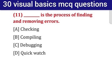 top 30 mcq questions on visual basics | visual basic mcq questions