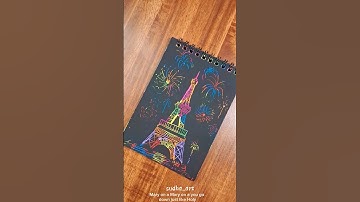 ✨scratch book art Eiffel tower🗼|| #art #eiffeltower #drawing #shorts #scratch #viralshorts