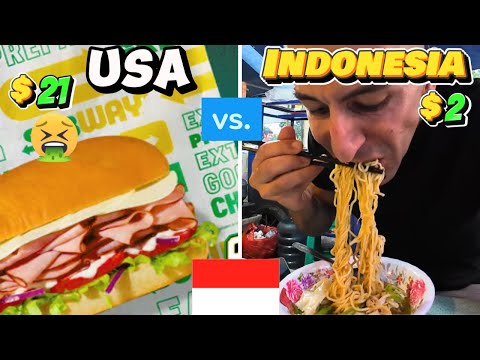 Indonesian food is WAY Better than USA Fast food (I Can't Believe it!) 🇮🇩