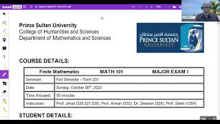 Math 101 First Major Term 231