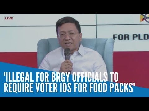 DILG: Illegal for barangay officials to require voter IDs for food packs