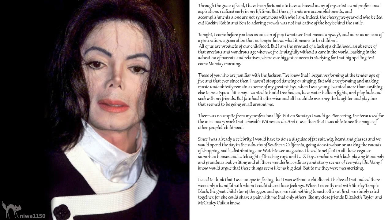 Michael Jackson - Oxford Union speech (2001)