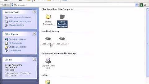 Advanced Features In Windows XP - The My Computer Icon In Windows