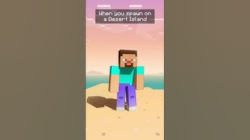 Spawning on a Desert Island - Minecraft Animation #shorts