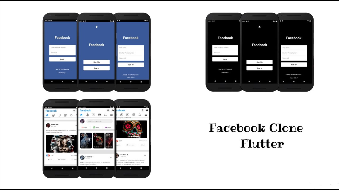 Flutter UI Tutorial | Facebook Clone flutter app - Day 18 - YouTube