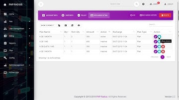 User Recharge Details | PHP Radius