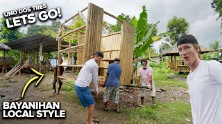 Foreigner Experiencing First BAYANIHAN - With Local Filipinos Building Nipa Hut House 🇵🇭