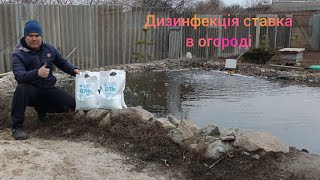 Дизинфекція ставка в огороді.Всипав 40 кг солі