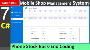 7. Mobile Shop Management System in C# - Phone Stock Back-End Coding