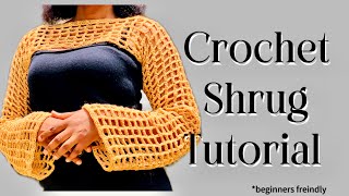 Easiest Crochet Shrug/Sleeves tutorial🌼 Fishnet sleeves/Crochet mesh ||Craftorria #crochet #diy