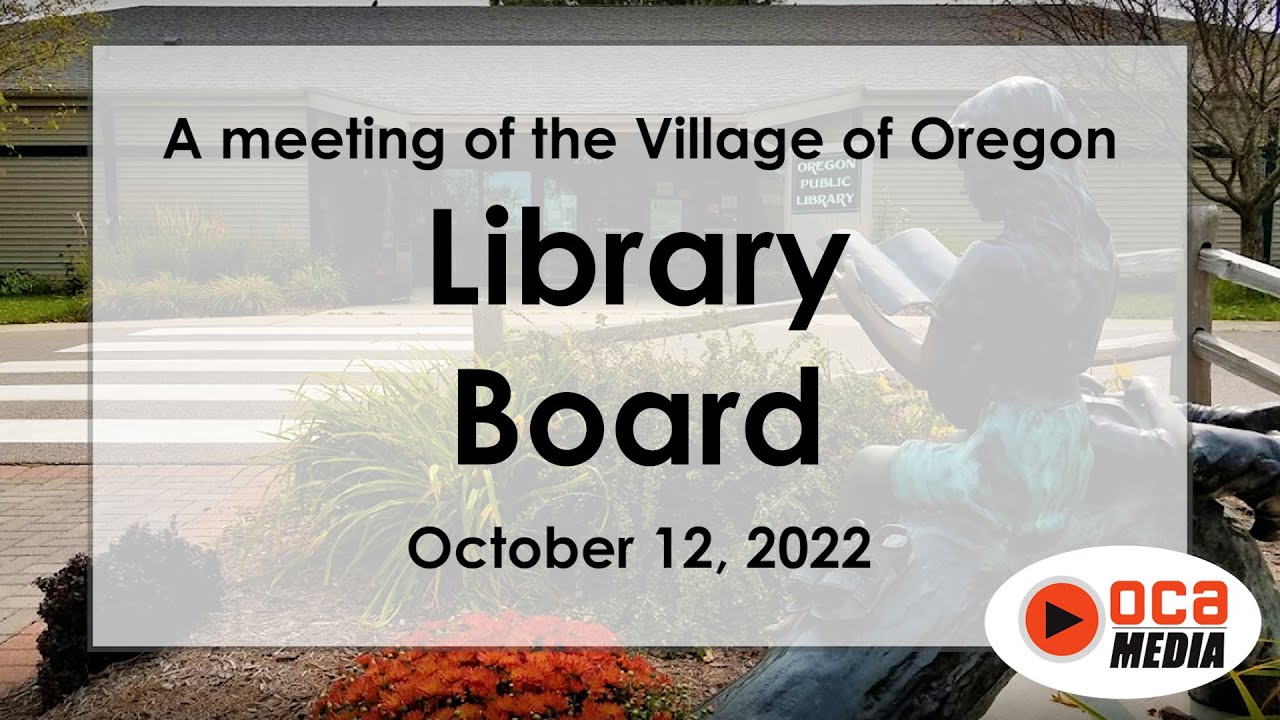 Oregon Library Board Meeting 10/12/22 YouTube