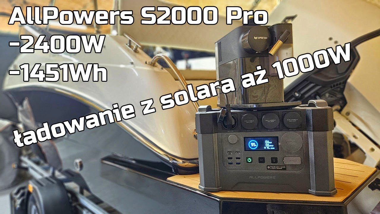 Mocna Stacja Zasilania ALLPowers S2000 Pro - 2400W - 1451Wh - UPS - BT - 1500W Ładowanie z AC - TEST